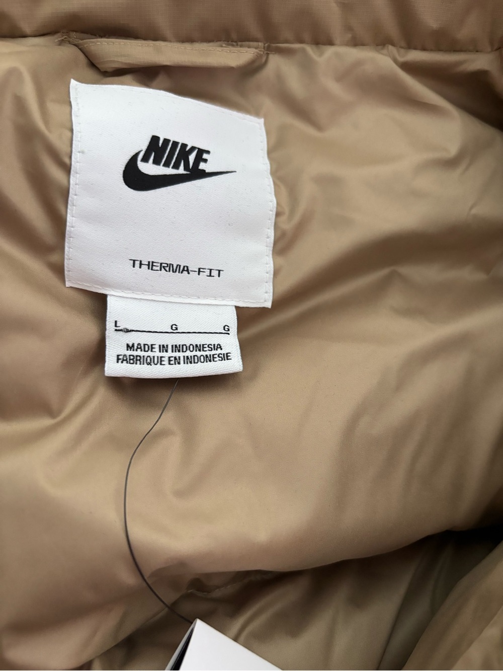 Nike Men’s Therma FIT Down Beige Puffer Jacket 650 Size L - Picture 6 of 12